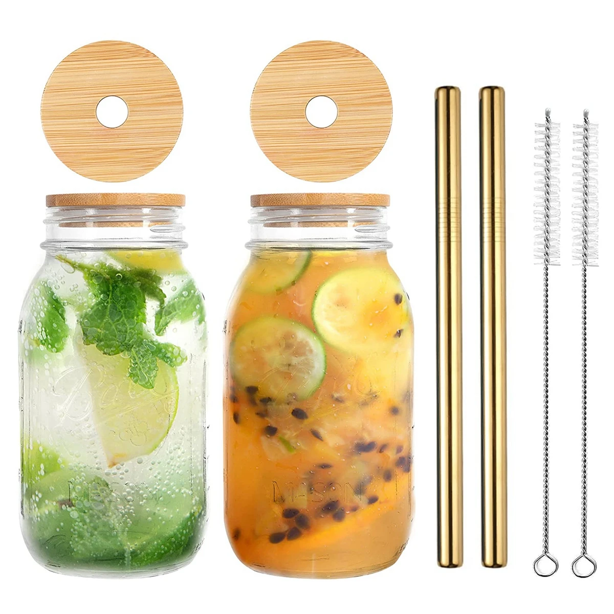 2Pcs Mason Jars with Lids and Straws 600/800ml Mason Jar Drinking Glasses for Bubble Tea Boba Milkshake Jam Juices Drinkware
2Pcs Mason Jars with Lids and Straws 600/800ml Mason Jar Drinking Glasses for Bubble Tea Boba Milkshake Jam Juices Drinkware