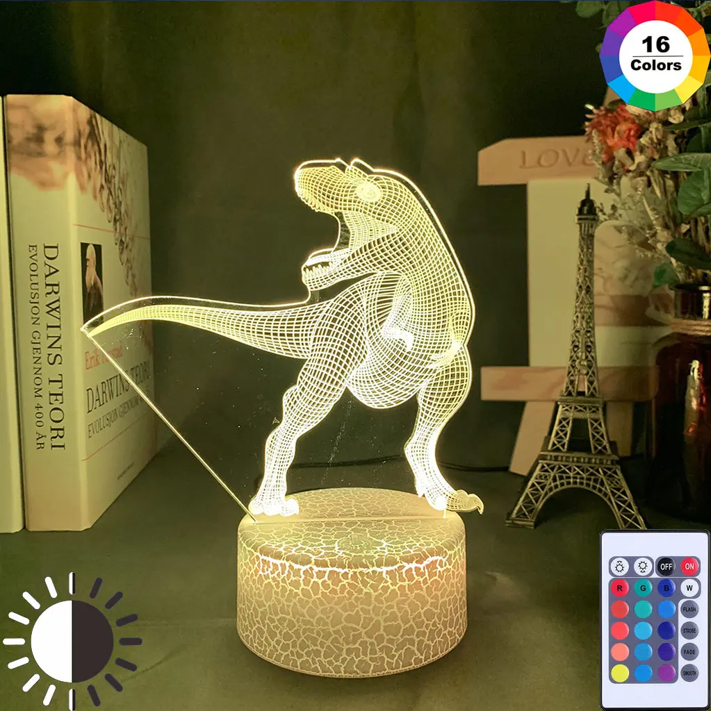 Dinosaur 3D Night Light 7 Colors Touch Switch Remote Control led usb Table Lamp Bedroom Decor Kids Friends Gift Toy Dropshipping
Dinosaur 3D Night Light 7 Colors Touch Switch Remote Control led usb Table Lamp Bedroom Decor Kids Friends Gift Toy Dropshipping