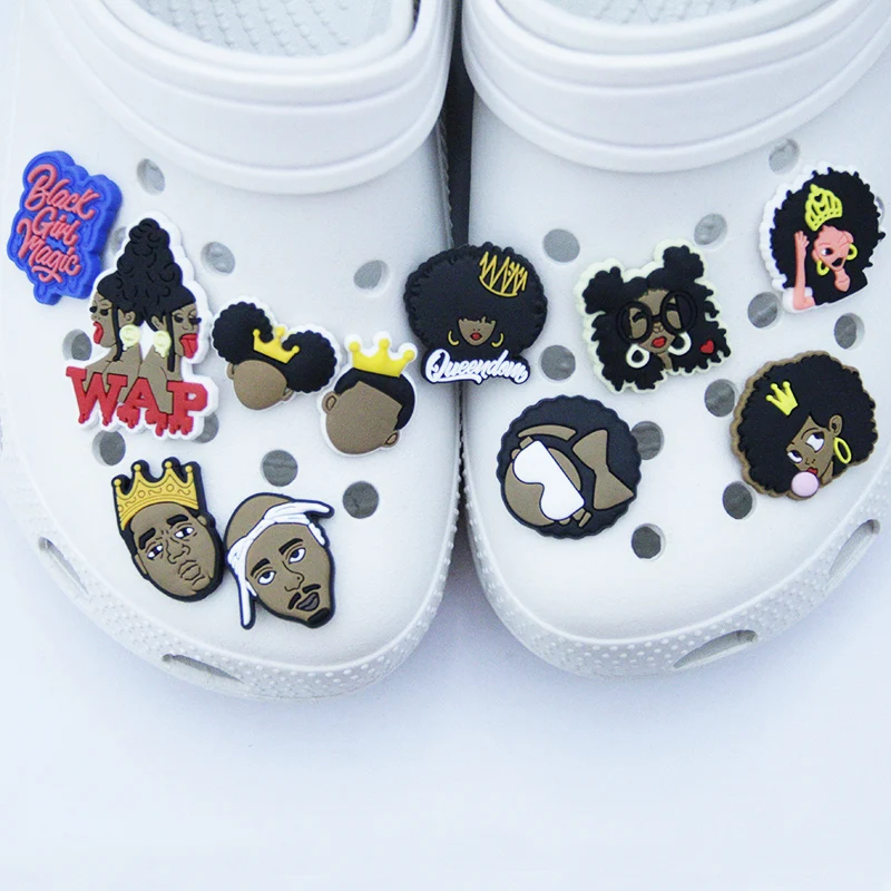 1PCS PVC Alligator Charm Black Girl Magic Shoes Accessories Buckle Decoration Charm Girl Gift Black Life Lssues
1PCS PVC Alligator Charm Black Girl Magic Shoes Accessories Buckle Decoration Charm Girl Gift Black Life Lssues