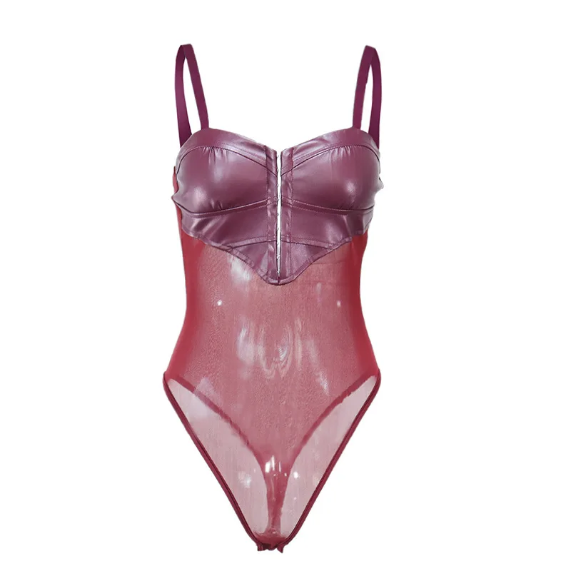 Donsignet Fashion Women's Jumpsuit Summer Casual Hot Sale Tube Top Pullover Solid Color Sexy PU Leather Mesh Stitching Jumpsuit
Donsignet Fashion Women's Jumpsuit Summer Casual Hot Sale Tube Top Pullover Solid Color Sexy PU Leather Mesh Stitching Jumpsuit