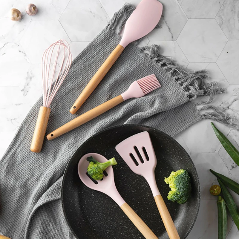 Силиконовые кухонные инструменты кулинарные наборы ложка для супа лопатка