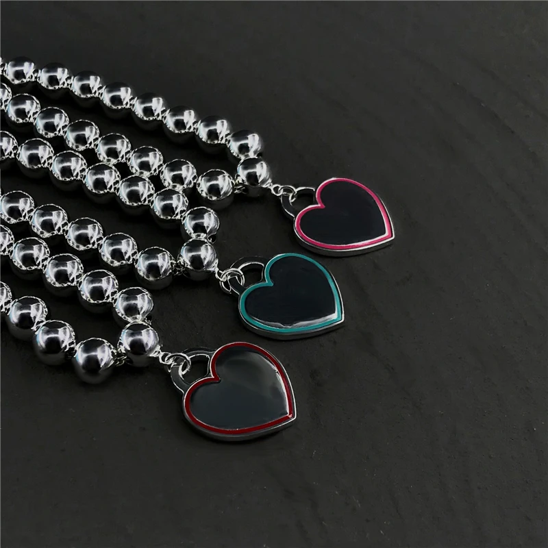 925 Sterling Silver Charm Bracelets Love Heart Pendant 8mm Bead Tif Bracelet High-quality Enamel Bracelet Women Luxury Jewelry
925 Sterling Silver Charm Bracelets Love Heart Pendant 8mm Bead Tif Bracelet High-quality Enamel Bracelet Women Luxury Jewelry