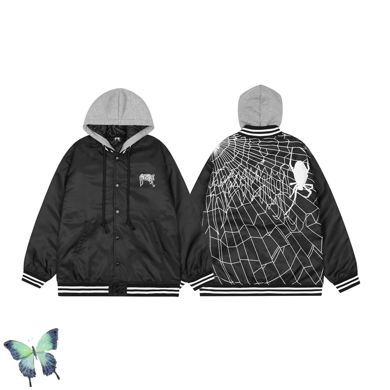 Revenge Varsity Baseball Jackets Embroidered Spider Web Pattern Clothing Outwear Coats
Revenge Varsity Baseball Jackets Embroidered Spider Web Pattern Clothing Outwear Coats