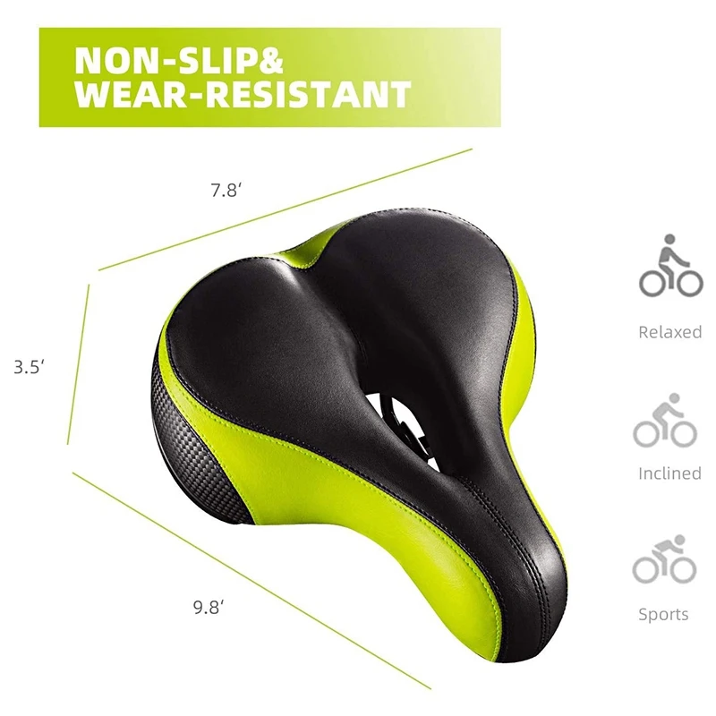 Comfortable Bicycle Bike Seat Shock Absorbing Memory Foam Waterproof Reflective Saddle Replacement | Спорт и развлечения