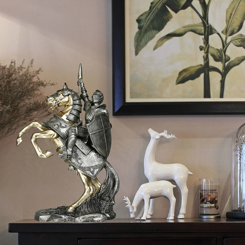 Nordic creative knight armor decoration living room wine cabinet office decoration horse set opening gift business high grade
Nordic creative knight armor decoration living room wine cabinet office decoration horse set opening gift business high grade