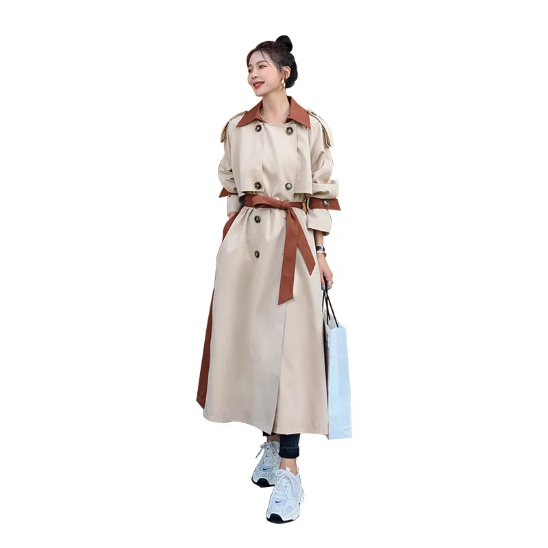 Women's Windbreaker Patchwork Coat Women Casual Women's Autumn Coat Loose Women's Long Trench Coat Sashes Trench Coat Female
Women's Windbreaker Patchwork Coat Women Casual Women's Autumn Coat Loose Women's Long Trench Coat Sashes Trench Coat Female