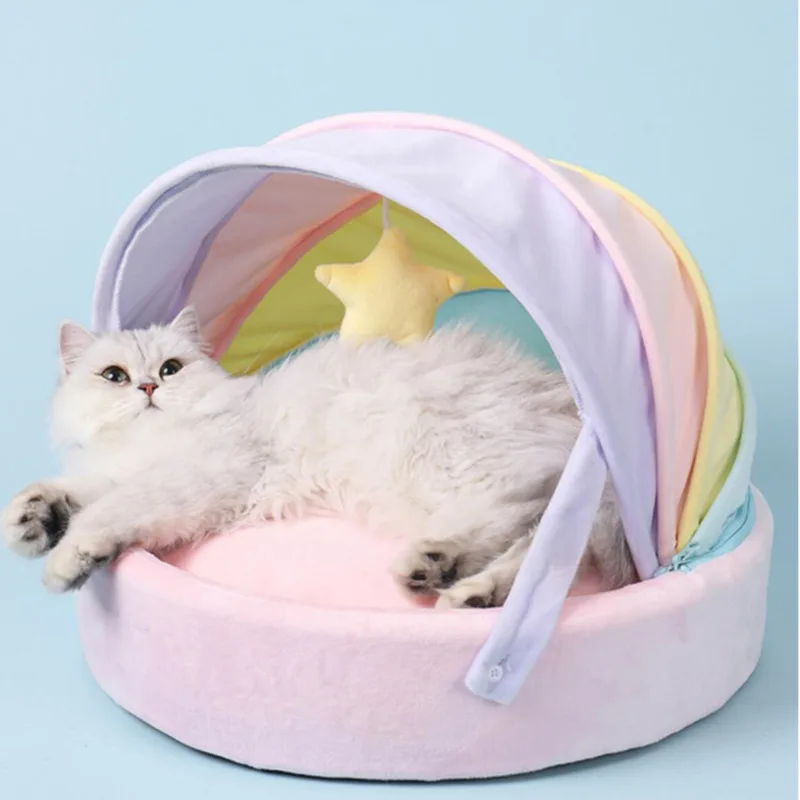 Deep Sleep Nest Comfortable Breathable House Removable And Washable Semi-enclosed Dog To Warm Rainbow Bed Pet Kennel For Cats
Deep Sleep Nest Comfortable Breathable House Removable And Washable Semi-enclosed Dog To Warm Rainbow Bed Pet Kennel For Cats