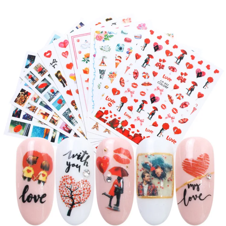 Valentines Manicure Love Letter Flower Sliders for Nails Inscriptions Nail Art Decoration Water Sticker Tips
Valentines Manicure Love Letter Flower Sliders for Nails Inscriptions Nail Art Decoration Water Sticker Tips
