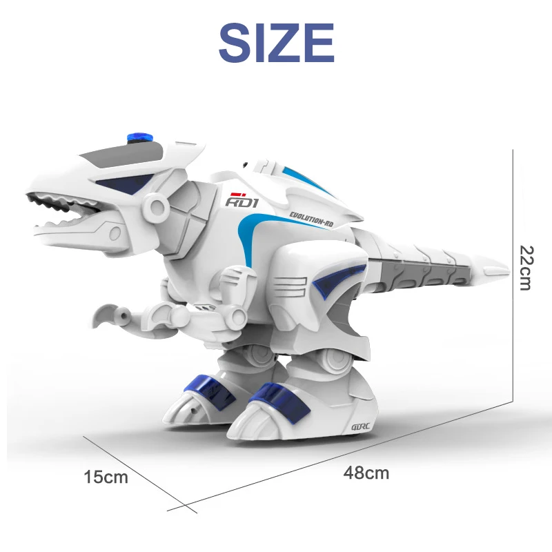 2.4G RC Dinosaur High Simulation Remote Control Robot RC Toy Spray Fire Walking Dancing Singing Sound & Light 48x15x22cm
2.4G RC Dinosaur High Simulation Remote Control Robot RC Toy Spray Fire Walking Dancing Singing Sound & Light 48x15x22cm