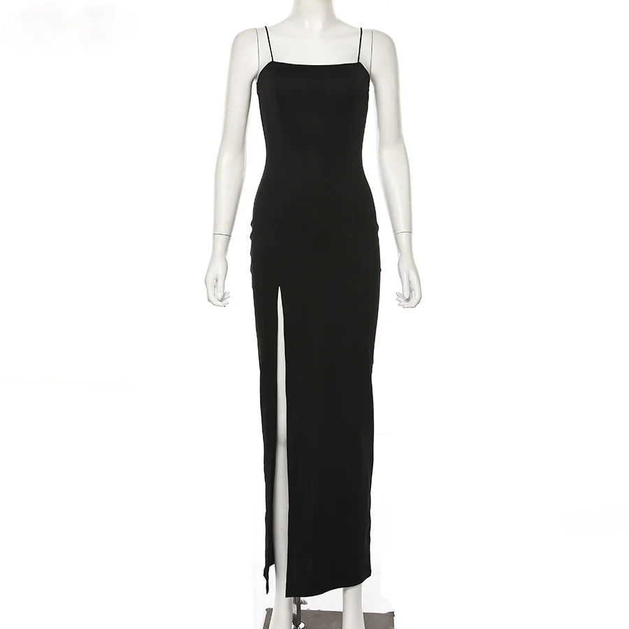 Autumn Women Spaghetti Strap Dress Autumn Sexy Split Solid Slim Lady Ankle Length Vintage Wear Dress 2021 New
Autumn Women Spaghetti Strap Dress Autumn Sexy Split Solid Slim Lady Ankle Length Vintage Wear Dress 2021 New