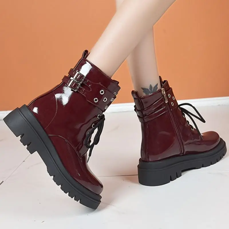 KemeKiss Women Ankle Boots Patent Leather Thick Bottom Women Winter Shoes Fashion Cool Short Boots Women Footwear Size 34-43 
KemeKiss Women Ankle Boots Patent Leather Thick Bottom Women Winter Shoes Fashion Cool Short Boots Women Footwear Size 34-43