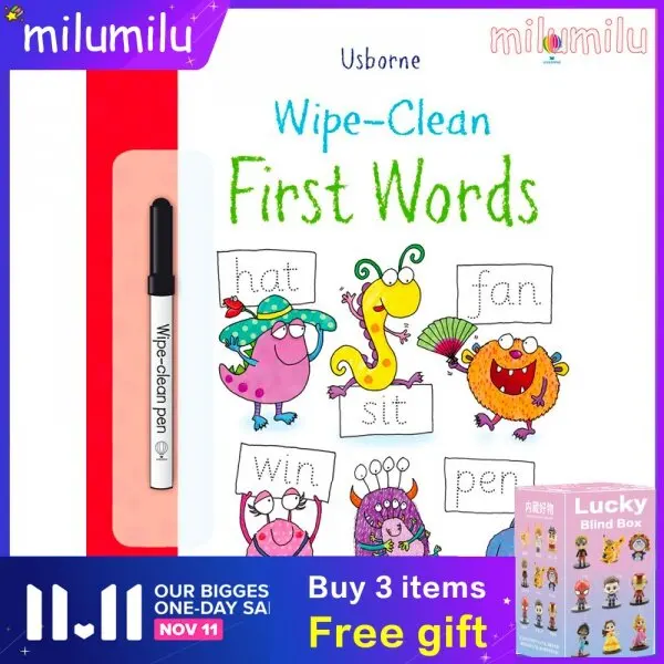 

Usborne Wipe Clean First Words Colouring English Activity Story Picture Book