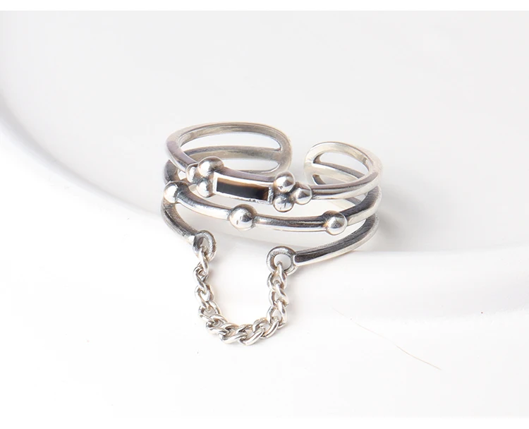 S925 Sterling Silver Fashion Korean Chain Design Adjustable Ring Trendy 3 Layers Open Rings For Women Finger Jewelry Gifts
S925 Sterling Silver Fashion Korean Chain Design Adjustable Ring Trendy 3 Layers Open Rings For Women Finger Jewelry Gifts
