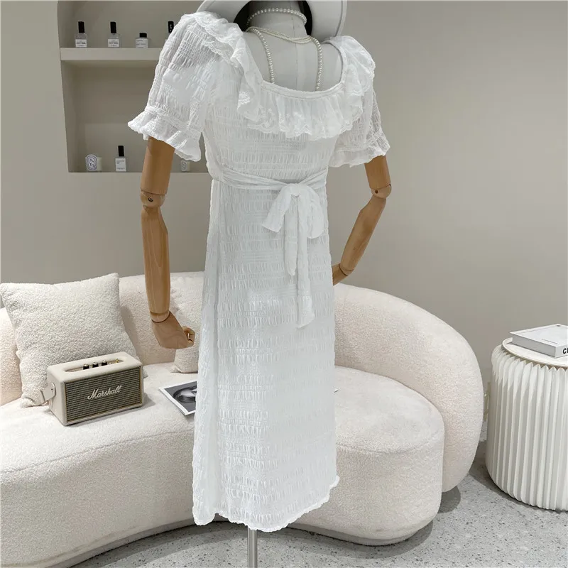 Women's Clothing Spring Summer 2021 Niche Design Fashion Sweet Romantic Lace Square Neck Medium Length Short Sleeve Dress
Women's Clothing Spring Summer 2021 Niche Design Fashion Sweet Romantic Lace Square Neck Medium Length Short Sleeve Dress