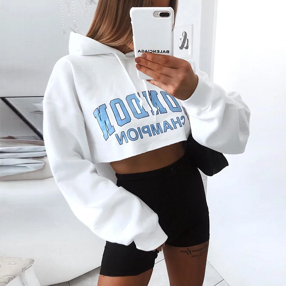 Women Letter Print Sweatshirts Long Sleeve Hooded Top Lady White Autumn Casual Cropped Pullovers hoddies for teens blackpink
Women Letter Print Sweatshirts Long Sleeve Hooded Top Lady White Autumn Casual Cropped Pullovers hoddies for teens blackpink