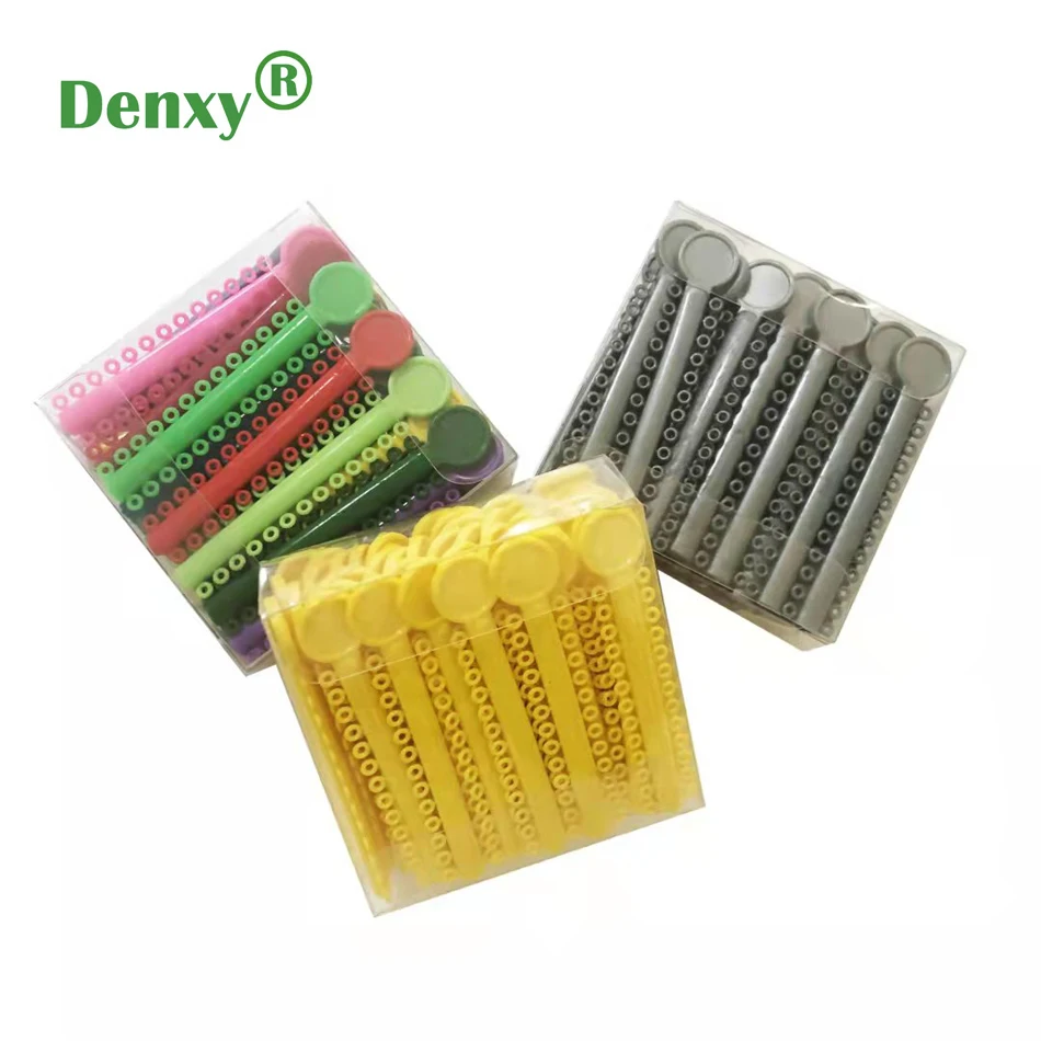 

Denxy 3 Boxes Orthodontic Elastic Ligature Tie 48 Color Orthodontic Ligaties O Ring Dental Power Chain/Rubber Band/Ties Ligating
