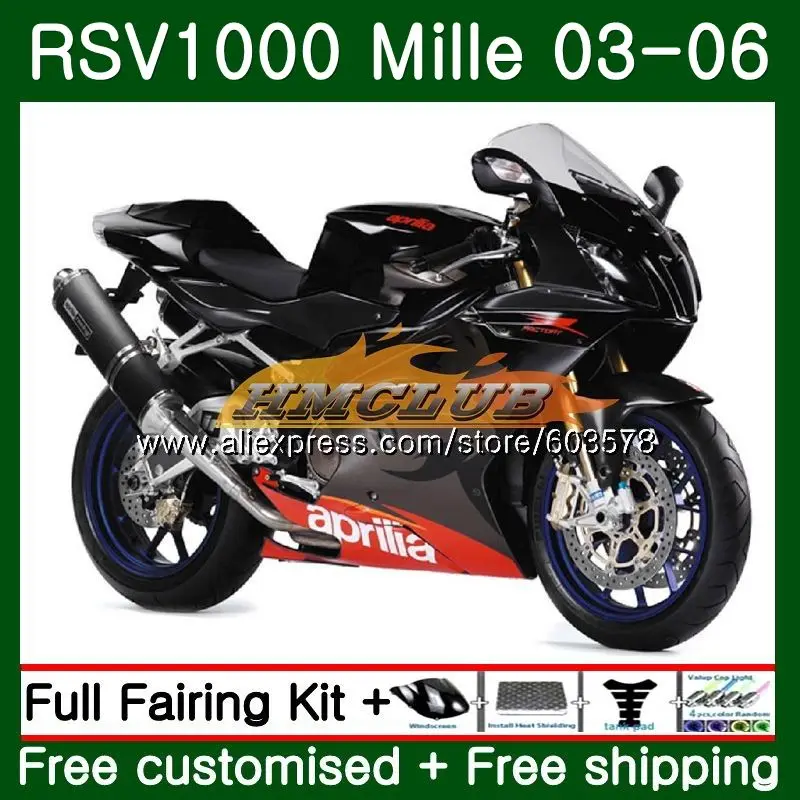 Kit For Aprilia Mille RSV 1000 R RR 2003 2004 2005 2006 42LL.6 Glossy black RSV1000RR RSV1000R 1000R RSV1000 03 04 05 06 Fairing
Kit For Aprilia Mille RSV 1000 R RR 2003 2004 2005 2006 42LL.6 Glossy black RSV1000RR RSV1000R 1000R RSV1000 03 04 05 06 Fairing