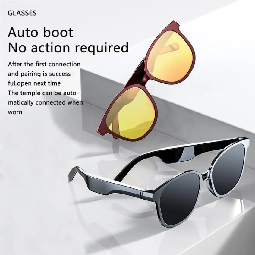 Anti-blue light head-mounted 5.0 audio wireless sports waterproof running smart bluetooth glasses headset 
Anti-blue light head-mounted 5.0 audio wireless sports waterproof running smart bluetooth glasses headset