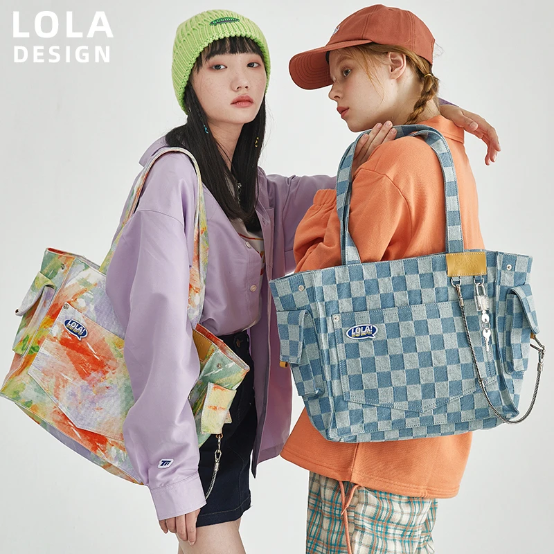 2021 brand new girl checkerboard large shoulder bag fashion creative design chain large capacity canvas bag lady tote bag
2021 brand new girl checkerboard large shoulder bag fashion creative design chain large capacity canvas bag lady tote bag