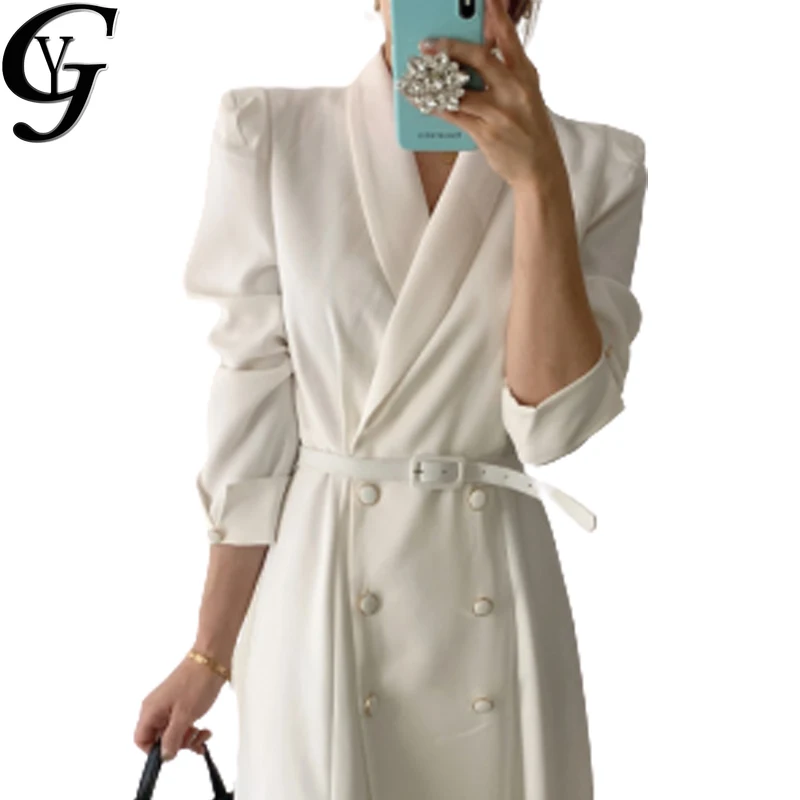 YG Vintage Double Breasted Belt Maxi Dress Women Formal Turn Down Collar Ladies Blazer Dresses Casual Long Sleeve Winter Dress
YG Vintage Double Breasted Belt Maxi Dress Women Formal Turn Down Collar Ladies Blazer Dresses Casual Long Sleeve Winter Dress