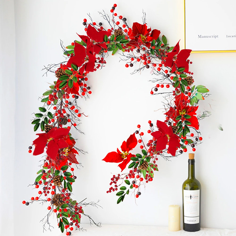 1PCS Christmas Flower Vine Artificial Foliage Flowers Gold Silver Simulation Wreath DIY Xmas Festive Scene Layout Decoration
1PCS Christmas Flower Vine Artificial Foliage Flowers Gold Silver Simulation Wreath DIY Xmas Festive Scene Layout Decoration