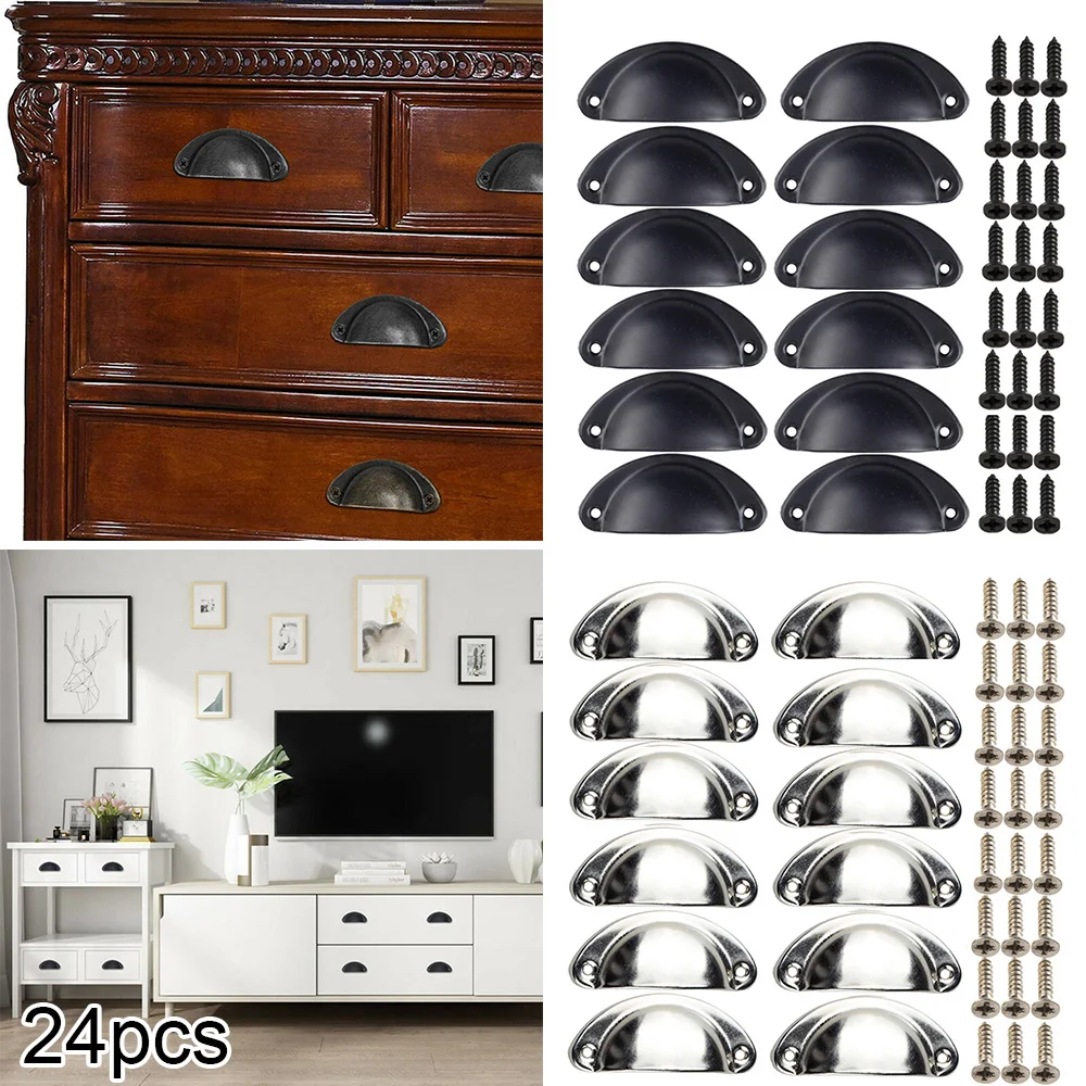 24pcs Kitchen Shell Cup Pull Door Drawer Handle Cupboard Cabinet Knobs With Screws For Mounting On Furniture Hardware Tools
24pcs Kitchen Shell Cup Pull Door Drawer Handle Cupboard Cabinet Knobs With Screws For Mounting On Furniture Hardware Tools
