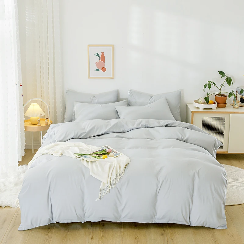 2021 new solid color bed skirt four-piece bed sheet duvet cover pillowcase bedding set solid color cotton skin-friendly
2021 new solid color bed skirt four-piece bed sheet duvet cover pillowcase bedding set solid color cotton skin-friendly