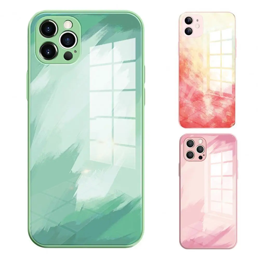 Protective Case Watercolor Shockproof Silicone Mobile Phone Tempered Glass Back Shell for iPhone X/XR/11/11 Pro/12/12 Pro
Protective Case Watercolor Shockproof Silicone Mobile Phone Tempered Glass Back Shell for iPhone X/XR/11/11 Pro/12/12 Pro