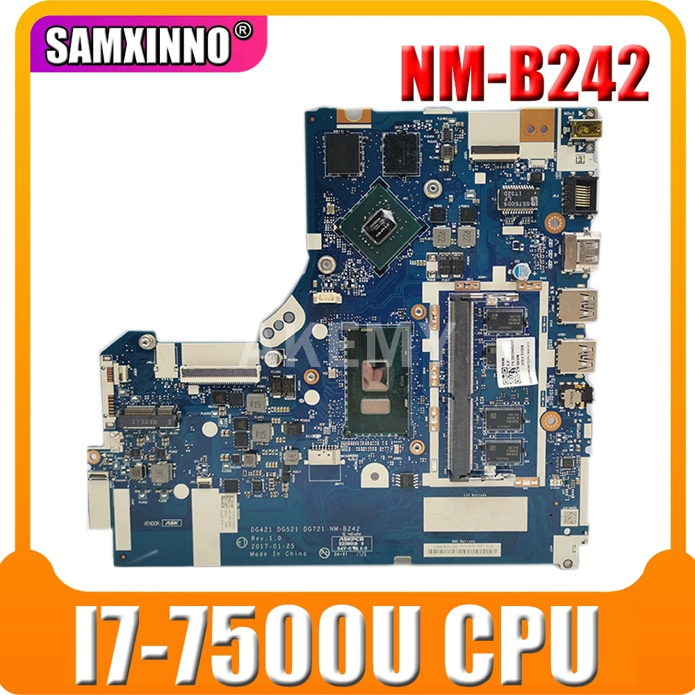 Фото NM B243 Laptop motherboard For Lenovo Ideapad 320 17IKB original mainboard 4GB RAM I7 7500U - купить