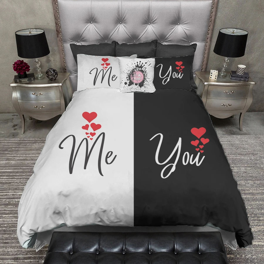 Couple Duvet Cover + Pillowcase king Queen Twin Size Luxury Bedding Set Lover Black and White Quilt Cover 220X240 220X220
Couple Duvet Cover + Pillowcase king Queen Twin Size Luxury Bedding Set Lover Black and White Quilt Cover 220X240 220X220