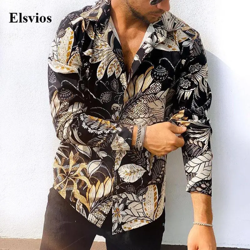 Мужская рубашка с отложным воротником, Повседневная рубашка с винтажным принтом в стиле Харадзюку, модная уличная одежда на пуговицах с дли... 
Мужская рубашка с отложным воротником, Повседневная рубашка с винтажным принтом в стиле Харадзюку, модная уличная одежда на пуговицах с дли...