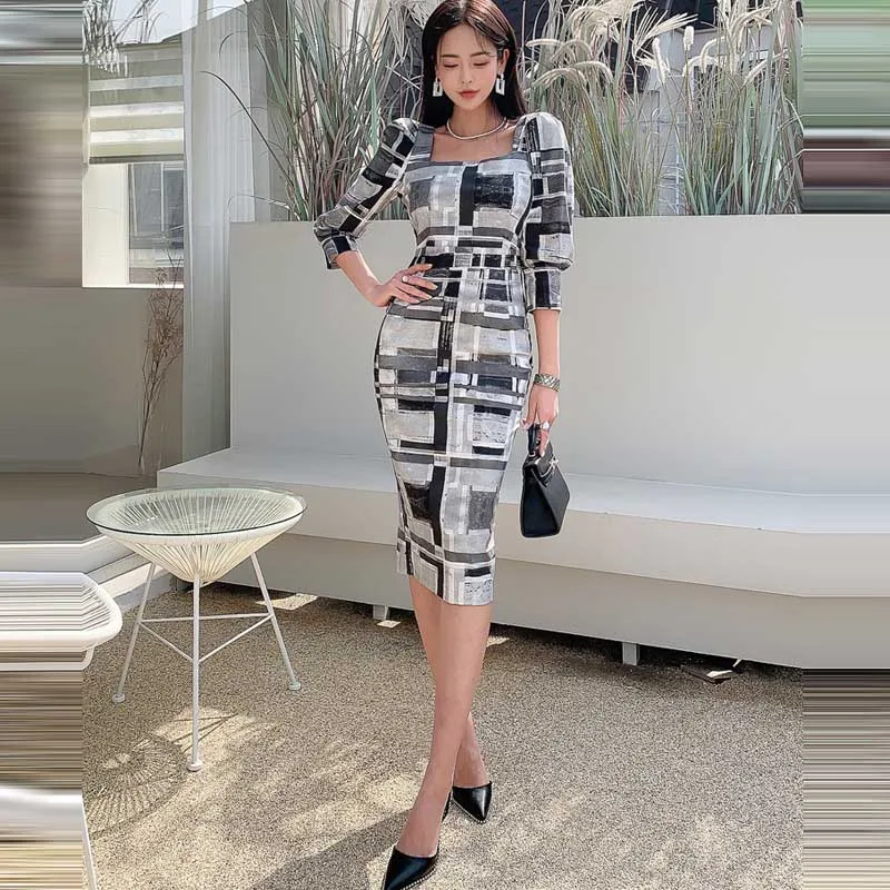 One-Piece Ladies Office Dresses 2021 Summer Korean Elegant Slim Women Print Dress Vintage Fashion French Dress Lady Vestidos
One-Piece Ladies Office Dresses 2021 Summer Korean Elegant Slim Women Print Dress Vintage Fashion French Dress Lady Vestidos
