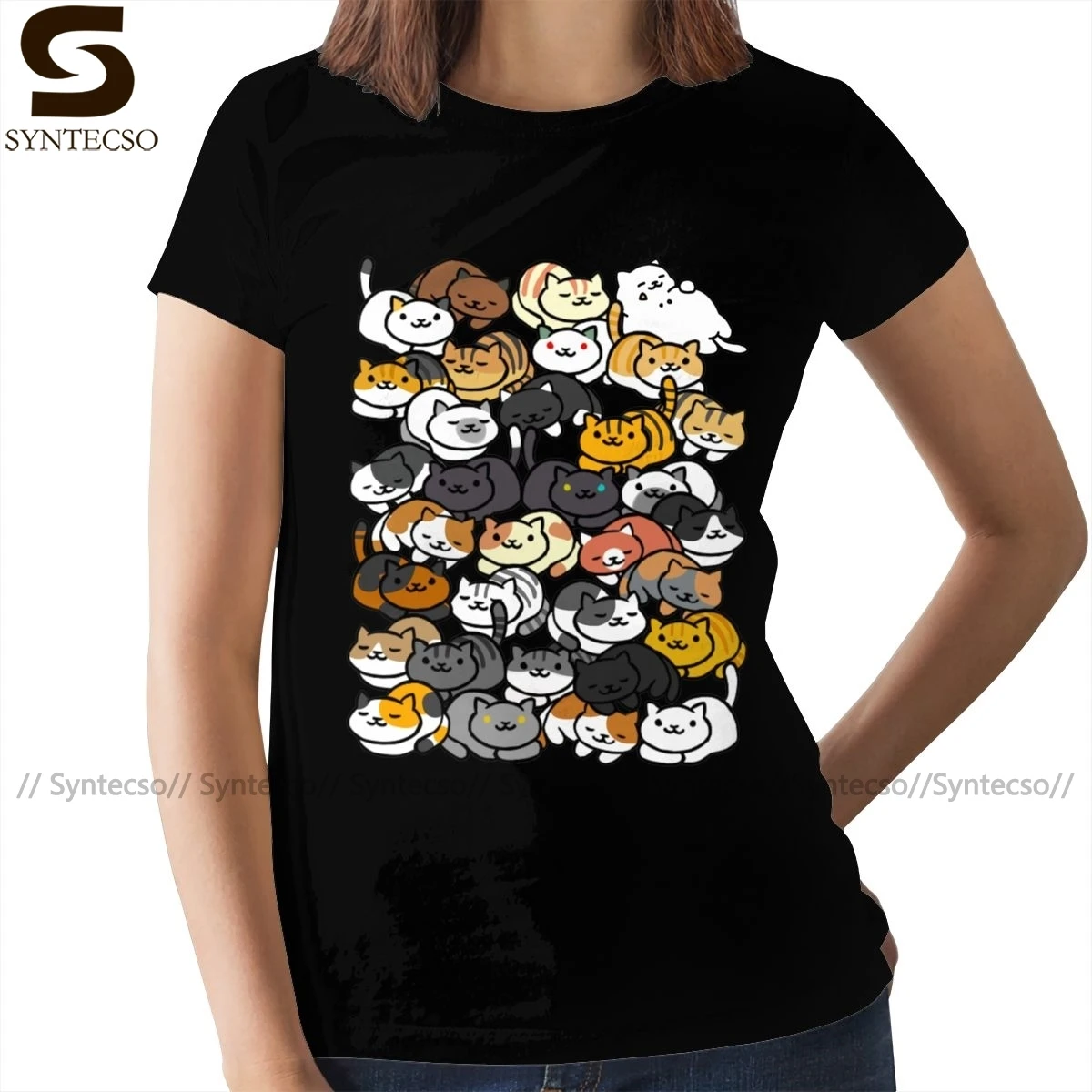 Japanese Cat T-Shirt Neko Atsume Sleepy Kitties T Shirt Black XL Women tshirt Short Sleeve Ladies Tee Shirt
Japanese Cat T-Shirt Neko Atsume Sleepy Kitties T Shirt Black XL Women tshirt Short Sleeve Ladies Tee Shirt