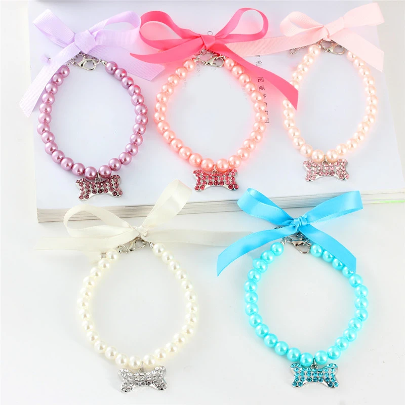 Cat Dog Pearl Collar Necklace Crystal Bling Bone Charm Collar Puppy Dogs Cats Lace Bow Pendant Neck Collar Pets Pearl Necklace
Cat Dog Pearl Collar Necklace Crystal Bling Bone Charm Collar Puppy Dogs Cats Lace Bow Pendant Neck Collar Pets Pearl Necklace