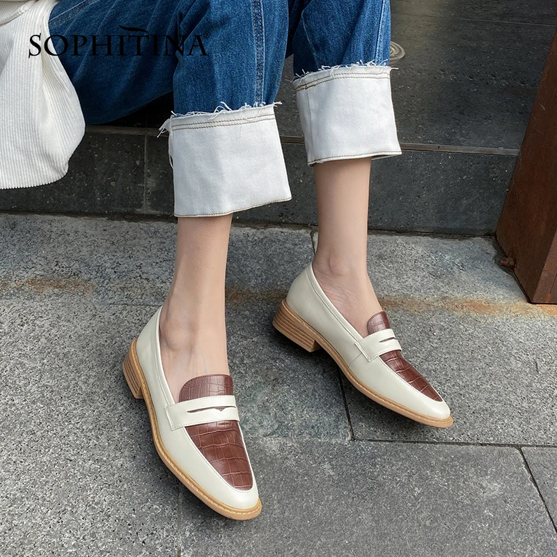 SOPHITINA Women's Shoes Casual Spring Premium Leather Stitching Shoes Round Toe Wearable Antiskid Low Heel Ladies Pumps SO951
SOPHITINA Women's Shoes Casual Spring Premium Leather Stitching Shoes Round Toe Wearable Antiskid Low Heel Ladies Pumps SO951