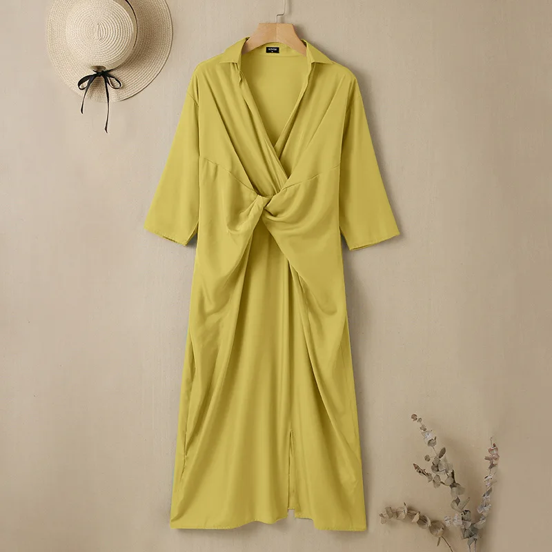 VONDA 2022 Femme Half Sleeve Kaftan Robe Women Shirt Dress Baggy Party Sundress High Waist Lapel Collar Button Up Shirt Vestido
VONDA 2022 Femme Half Sleeve Kaftan Robe Women Shirt Dress Baggy Party Sundress High Waist Lapel Collar Button Up Shirt Vestido
