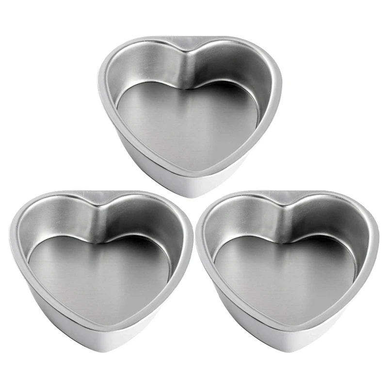 3 Pack Aluminum Heart Shaped Non-Stick Cake Pan Set Diy Baking Mold Tool With Removable Bottom - 4 Inch
3 Pack Aluminum Heart Shaped Non-Stick Cake Pan Set Diy Baking Mold Tool With Removable Bottom - 4 Inch