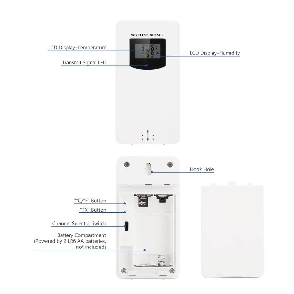 Wireless Color Weather Station, LCD Screen Display Alarm Clock With Outdoor/Indoor Temperature, Humidity, Pressure & Moon Phase
Wireless Color Weather Station, LCD Screen Display Alarm Clock With Outdoor/Indoor Temperature, Humidity, Pressure & Moon Phase