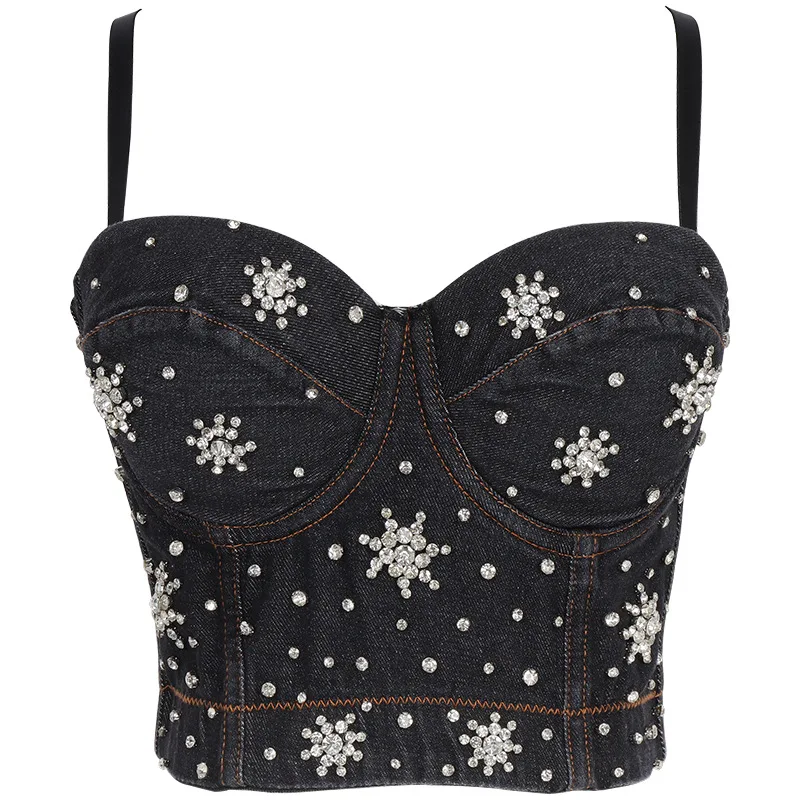 WYS.JL Explosive Beaded Vest Low-Cut Sling Crop Top Shaping Tube Top Denim Beauty Back Bottoming Shirt
WYS.JL Explosive Beaded Vest Low-Cut Sling Crop Top Shaping Tube Top Denim Beauty Back Bottoming Shirt