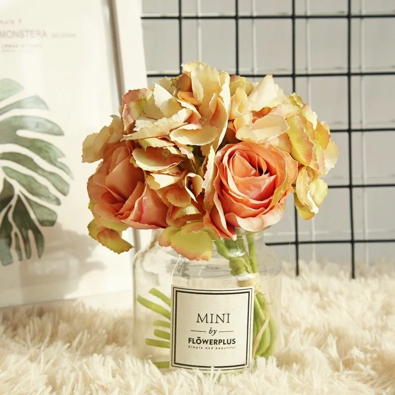 Artificial Flowers, 27cm Hydrangea Roses Bouquet, home Decoration,wedding Hands hold,Valentine's Day Confession Flower,wholesale
Artificial Flowers, 27cm Hydrangea Roses Bouquet, home Decoration,wedding Hands hold,Valentine's Day Confession Flower,wholesale