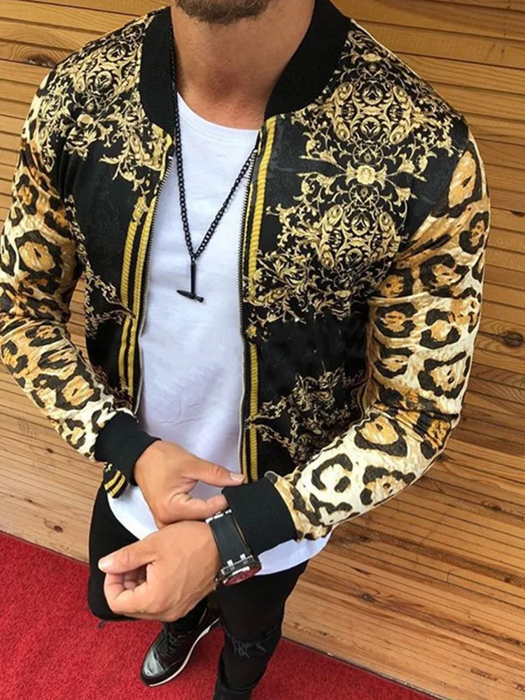 Men's A leopard print jacket Cardigan Zipper Bomber Spring Male Coats Casual Streetwear Stripe Slim Fit British Style Jackets Me
Men's A leopard print jacket Cardigan Zipper Bomber Spring Male Coats Casual Streetwear Stripe Slim Fit British Style Jackets Me