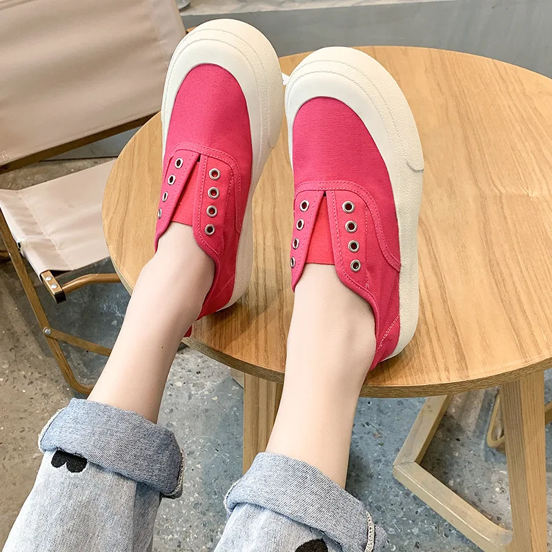 Spring/Autumn 2021 Platform Sneakers Canvas Shoes Woman Med (3cm-5cm) Lace-up Zapatos De Mujer Designer Platform Shoes Female
Spring/Autumn 2021 Platform Sneakers Canvas Shoes Woman Med (3cm-5cm) Lace-up Zapatos De Mujer Designer Platform Shoes Female