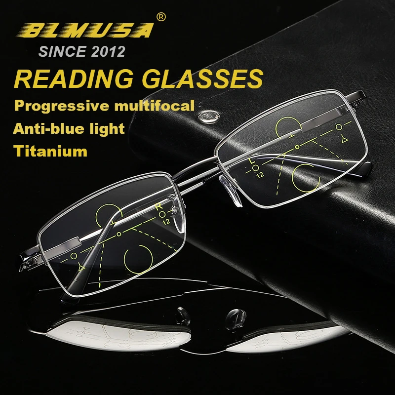 BLMUSA High Quality Progressive Multifocal Reading Glasses Men Titanium Anti Blue Light Glasses Women Casual Eyewear For Elderly
BLMUSA High Quality Progressive Multifocal Reading Glasses Men Titanium Anti Blue Light Glasses Women Casual Eyewear For Elderly