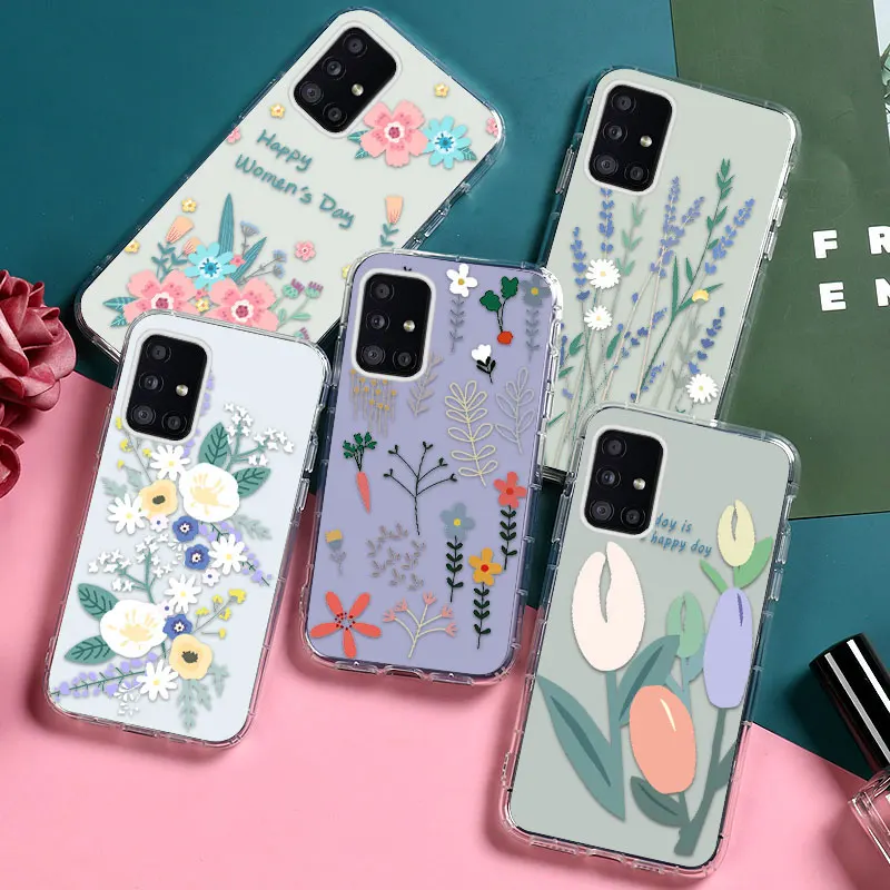 Clear Flower Case For Samsung A51 A71 A32 A52 A72 Funda For Samsung A12 A31 A21S A30 A20 A50S A30S Phone Bumper Soft TPU Coque
Clear Flower Case For Samsung A51 A71 A32 A52 A72 Funda For Samsung A12 A31 A21S A30 A20 A50S A30S Phone Bumper Soft TPU Coque