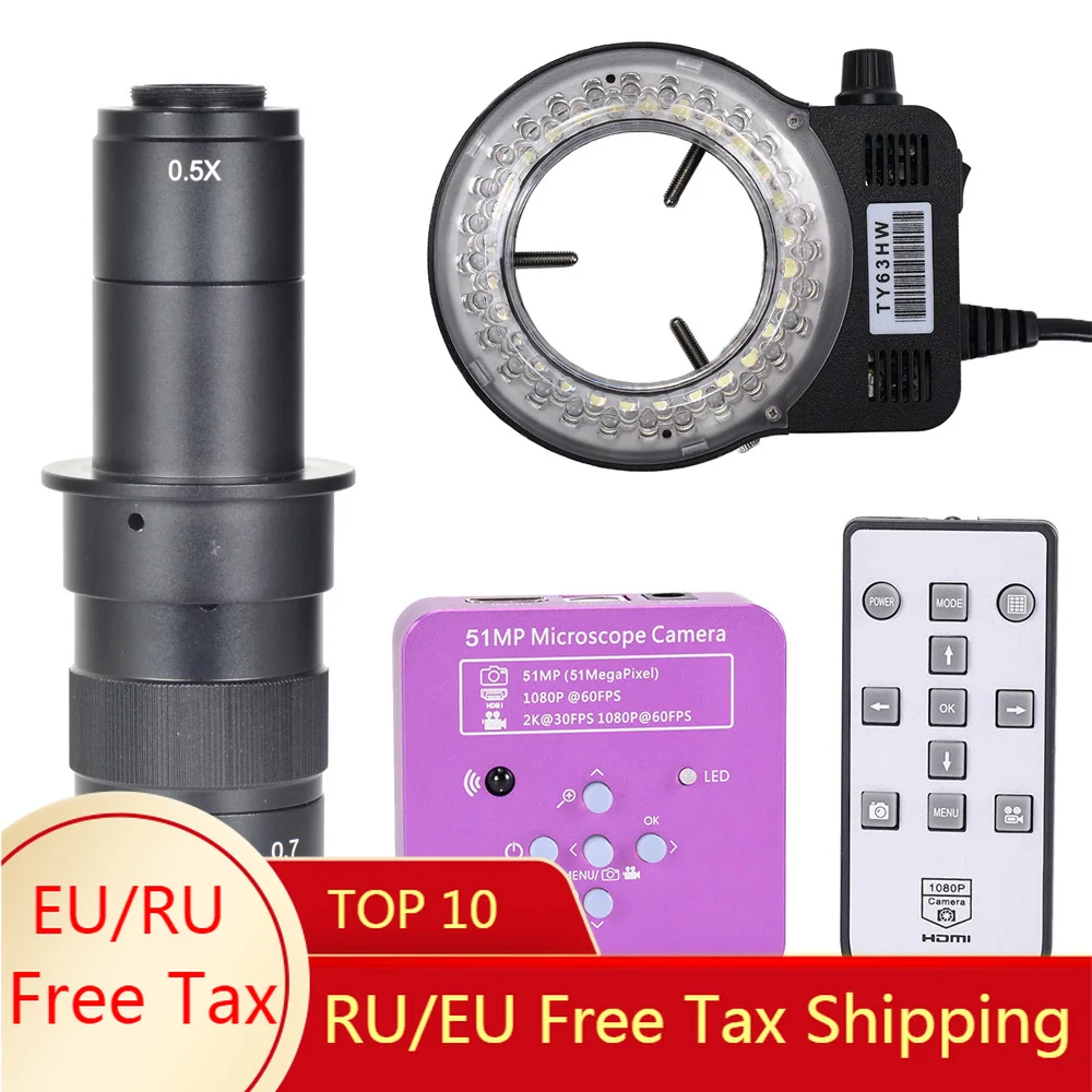 FHD 51MP HDMI USB Industrial Electronic Digital Video Microscope Camera 180X C Mount Lens for Phone PCB Soldering
FHD 51MP HDMI USB Industrial Electronic Digital Video Microscope Camera 180X C Mount Lens for Phone PCB Soldering