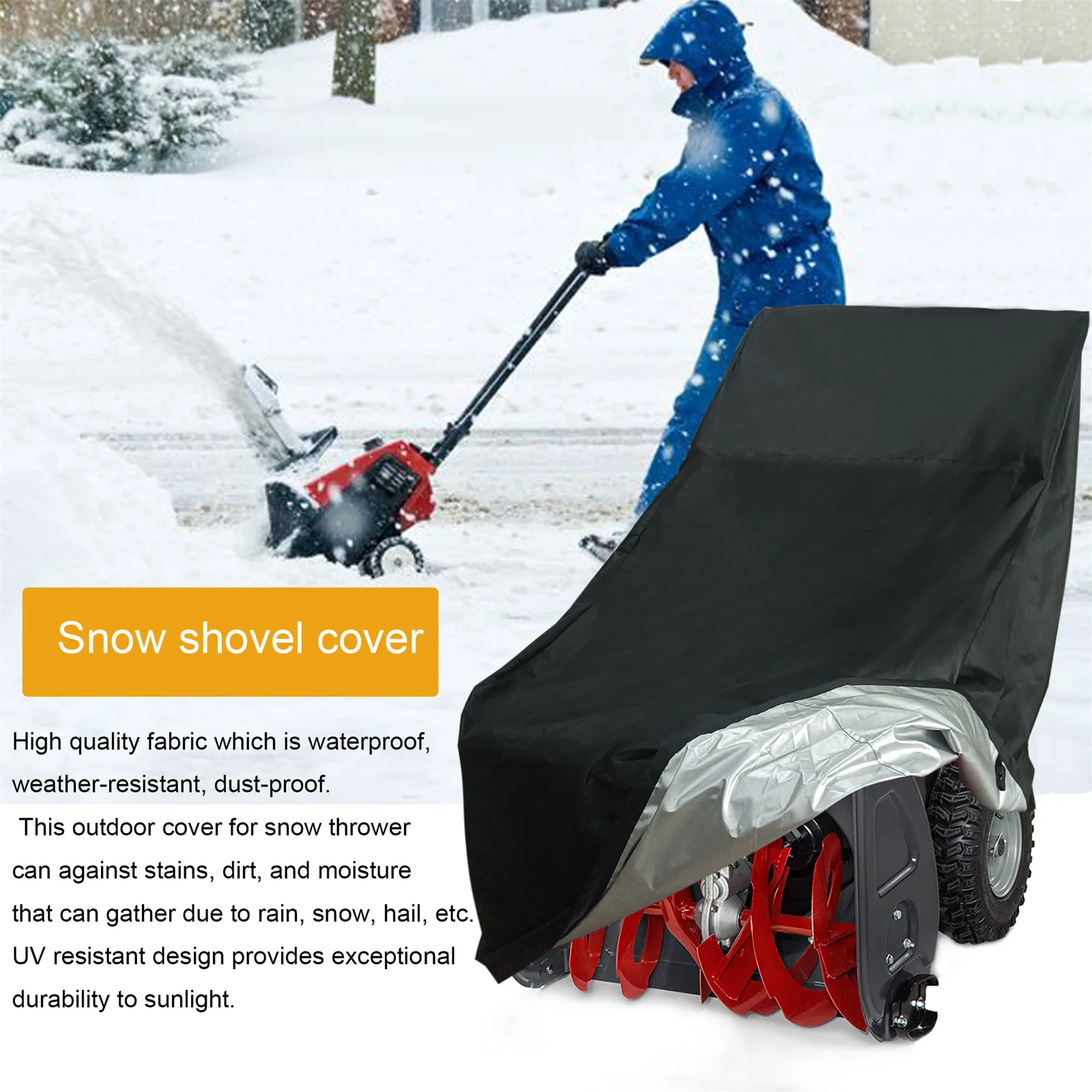 Outdoor Snow Thrower Cover Multipurpose Heavy Duty Waterproof Snow Blower Protective Cover for Garden Courtyard LB88
Outdoor Snow Thrower Cover Multipurpose Heavy Duty Waterproof Snow Blower Protective Cover for Garden Courtyard LB88