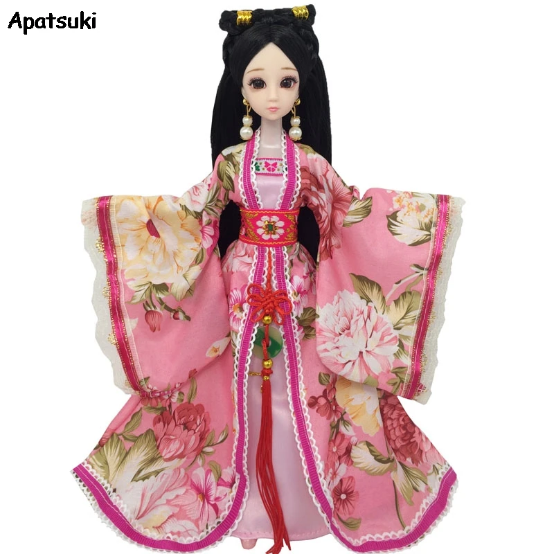 Розовый древний костюм платье для куклы Барби игрушки детей 1:6 одежда косплея