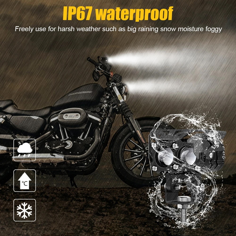 LED Motorcycle Auxiliary Light 9-30V 6000LM White Amber Hi Lo Beam Projector Light Spotlight Fog Light for Motorcycle 4x4 Trucks
LED Motorcycle Auxiliary Light 9-30V 6000LM White Amber Hi Lo Beam Projector Light Spotlight Fog Light for Motorcycle 4x4 Trucks