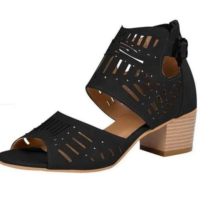 2021 New Summer Cool And Comfortable Hollow Rhinestone Mid-heel Thick Heel Round Toe Women's Sandals
2021 New Summer Cool And Comfortable Hollow Rhinestone Mid-heel Thick Heel Round Toe Women's Sandals