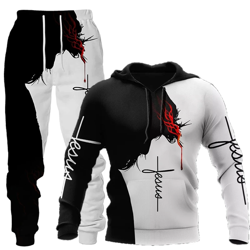 Jesus 3D Lion Printed Hoodie + Pants Two Piece Set Tracksuit Men Women Hooded Sweatshirts Autumn and Winter Men's Clothing Suit
Jesus 3D Lion Printed Hoodie + Pants Two Piece Set Tracksuit Men Women Hooded Sweatshirts Autumn and Winter Men's Clothing Suit